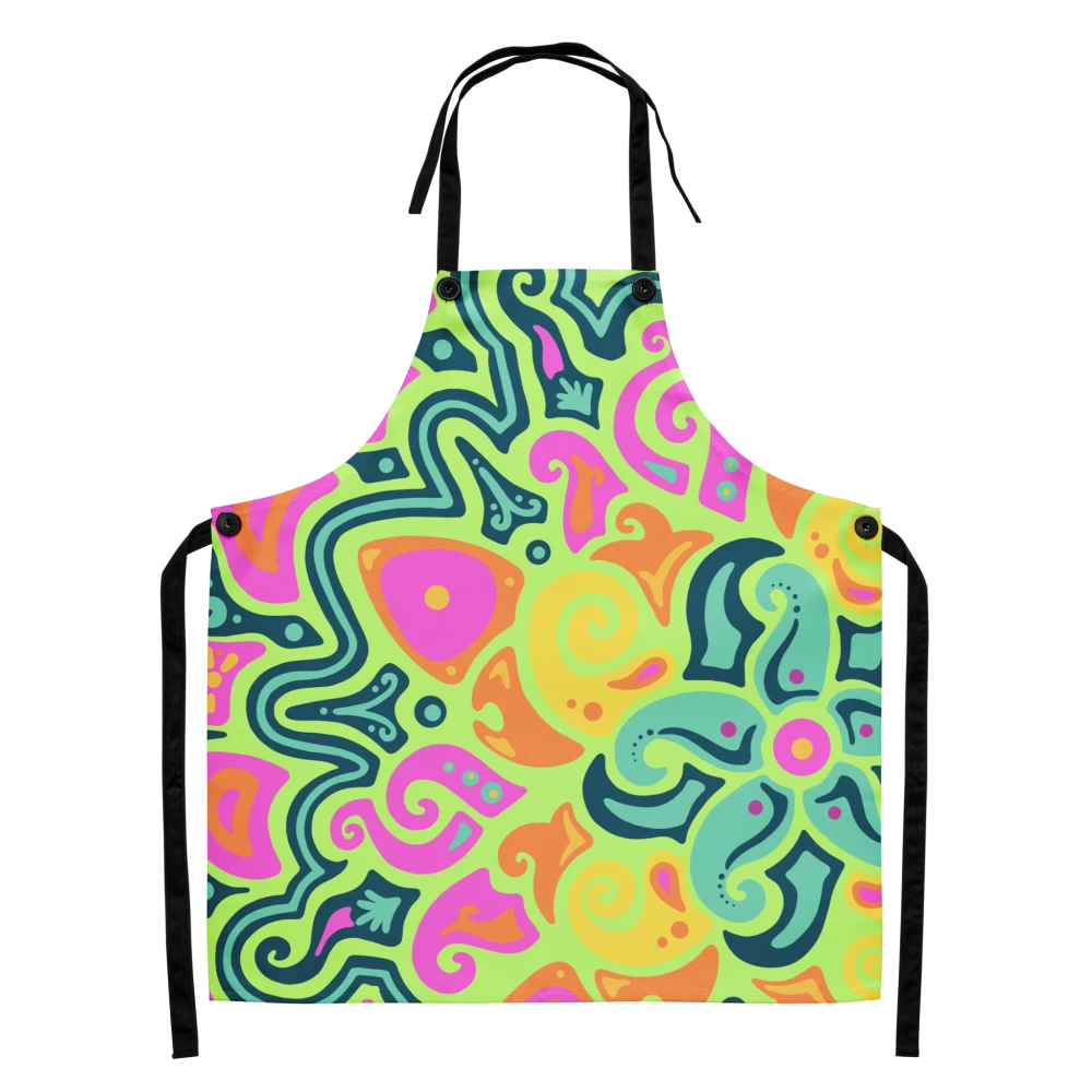 Psychedelic Maximalist All-Over Print Aprons - Sunflare Garden image