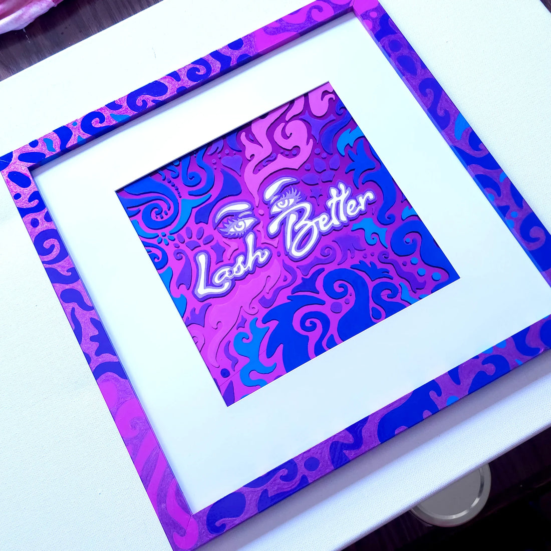 Studio Reveal: Custom Purple Mirror Art for Lash Better