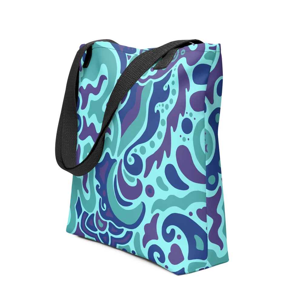 Psychedelic Maximalist All-Over-Print Tote Bags - Electric Bloom image