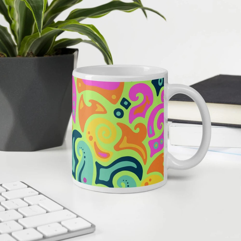 Psychedelic Maximalist Ceramic Coffee Mugs image 4
