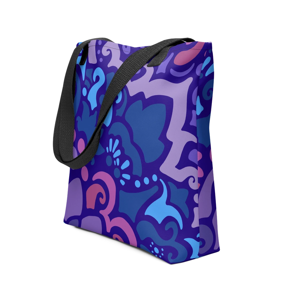 Psychedelic Maximalist All-Over-Print Tote Bags - Midnight Berry image