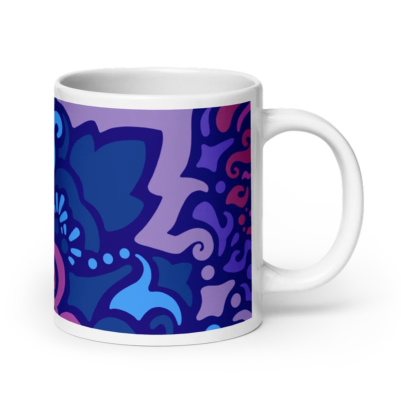 Psychedelic Maximalist Ceramic Coffee Mugs - Midnight Berry, 20 oz image