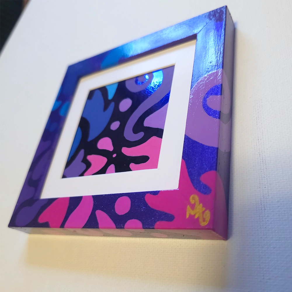 Midnight Berry Mini – Original Blue Foil Cardstock Art image 2