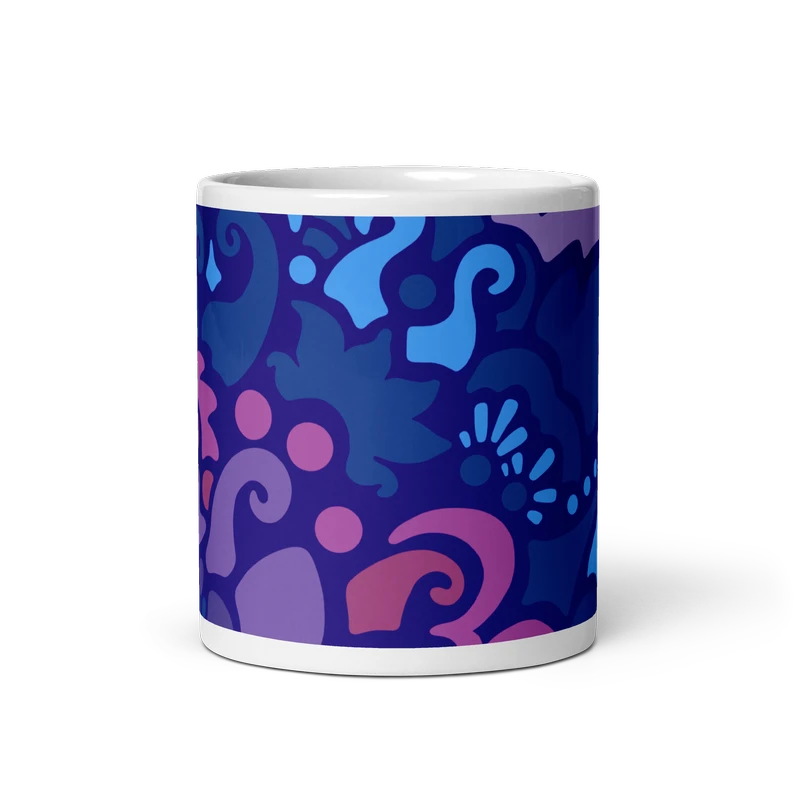 Psychedelic Maximalist Ceramic Coffee Mugs - Midnight Berry, 11 oz image