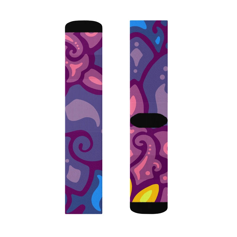 Psychedelic Maximalist Crew Socks - Cosmic Dawn, M image
