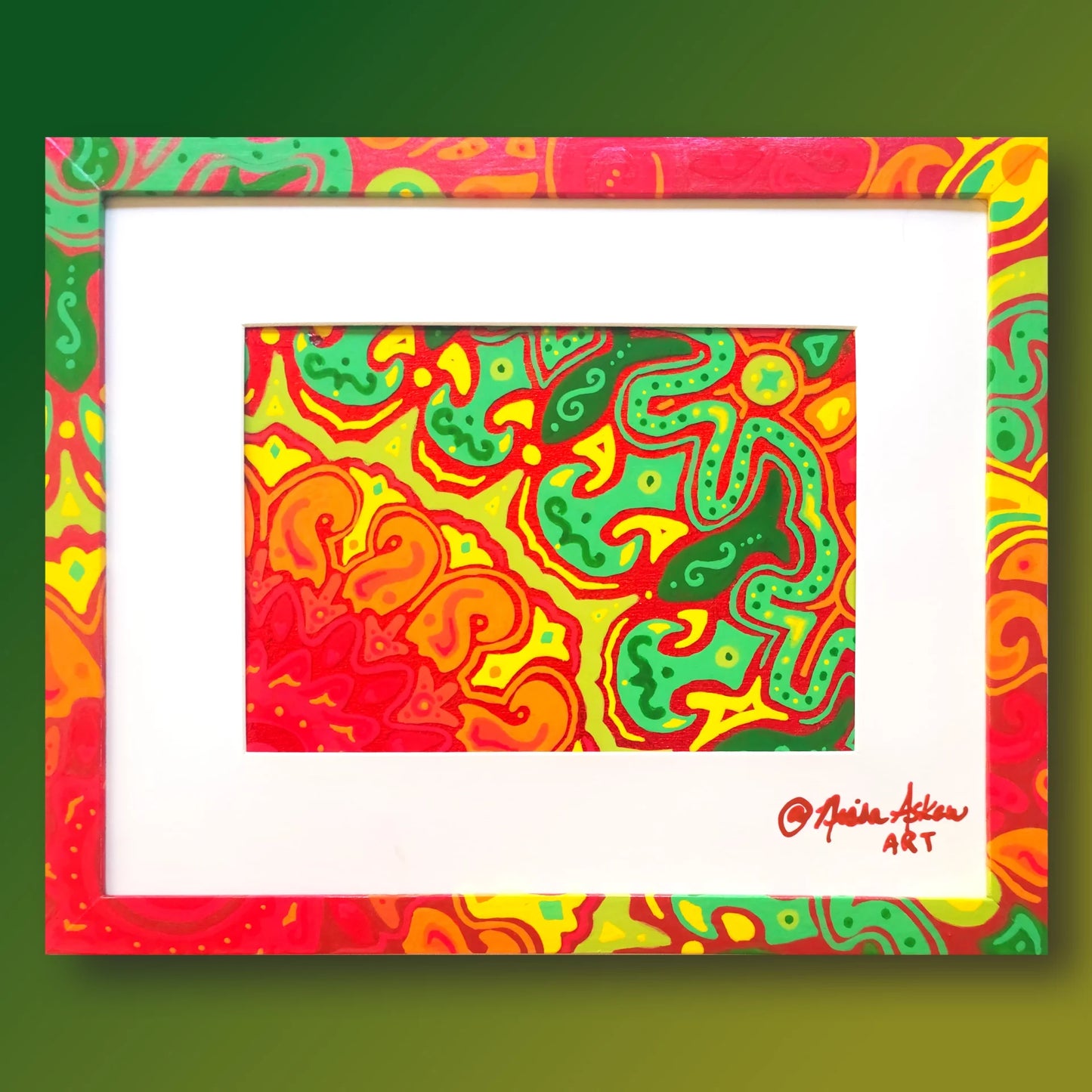 Maple Flare - Original Resin & Red Gold Leaf Art image 0