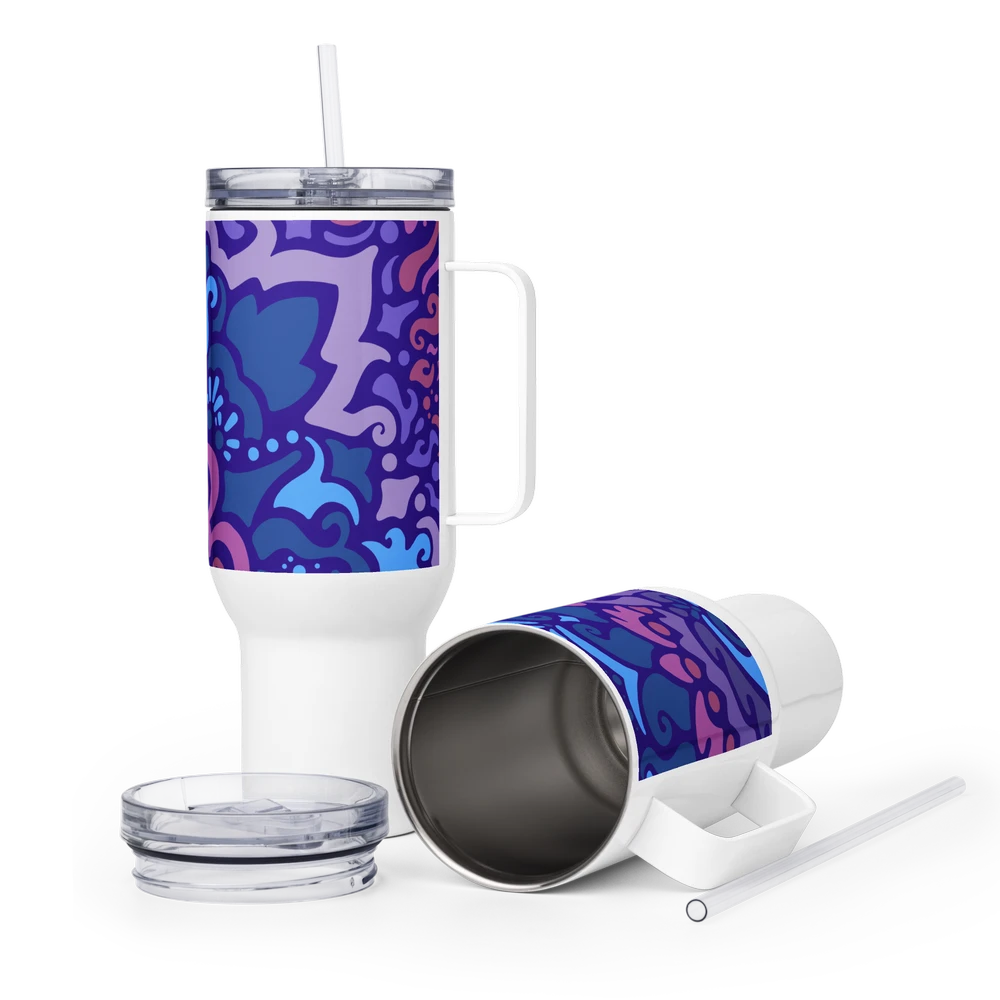 Psychedelic Maximalist Stainless Steel Travel Mugs image 1