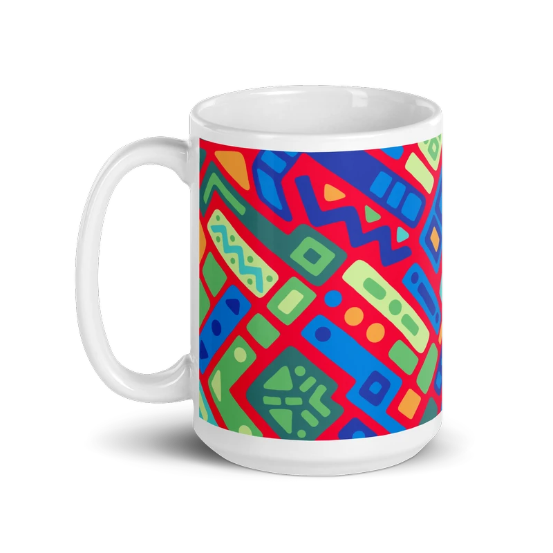 Psychedelic Maximalist Ceramic Coffee Mugs - Reef Prism, 15 oz image