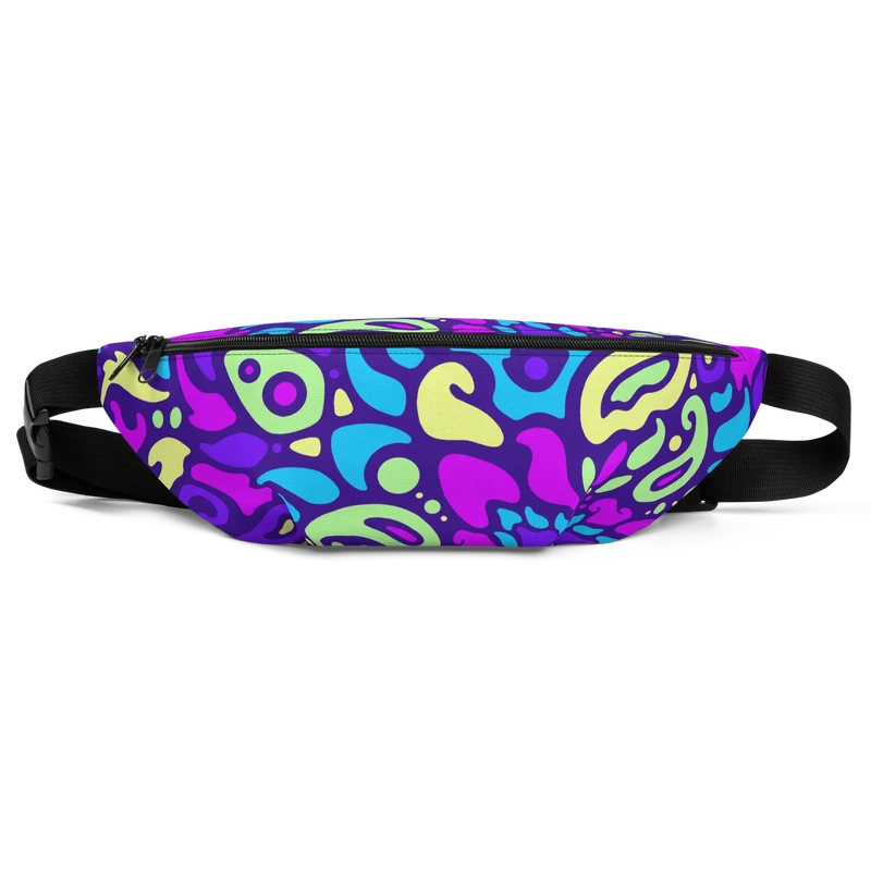 Psychedelic Maximalist All-Over Print Fanny Packs - Cyber Bloom, S/M image