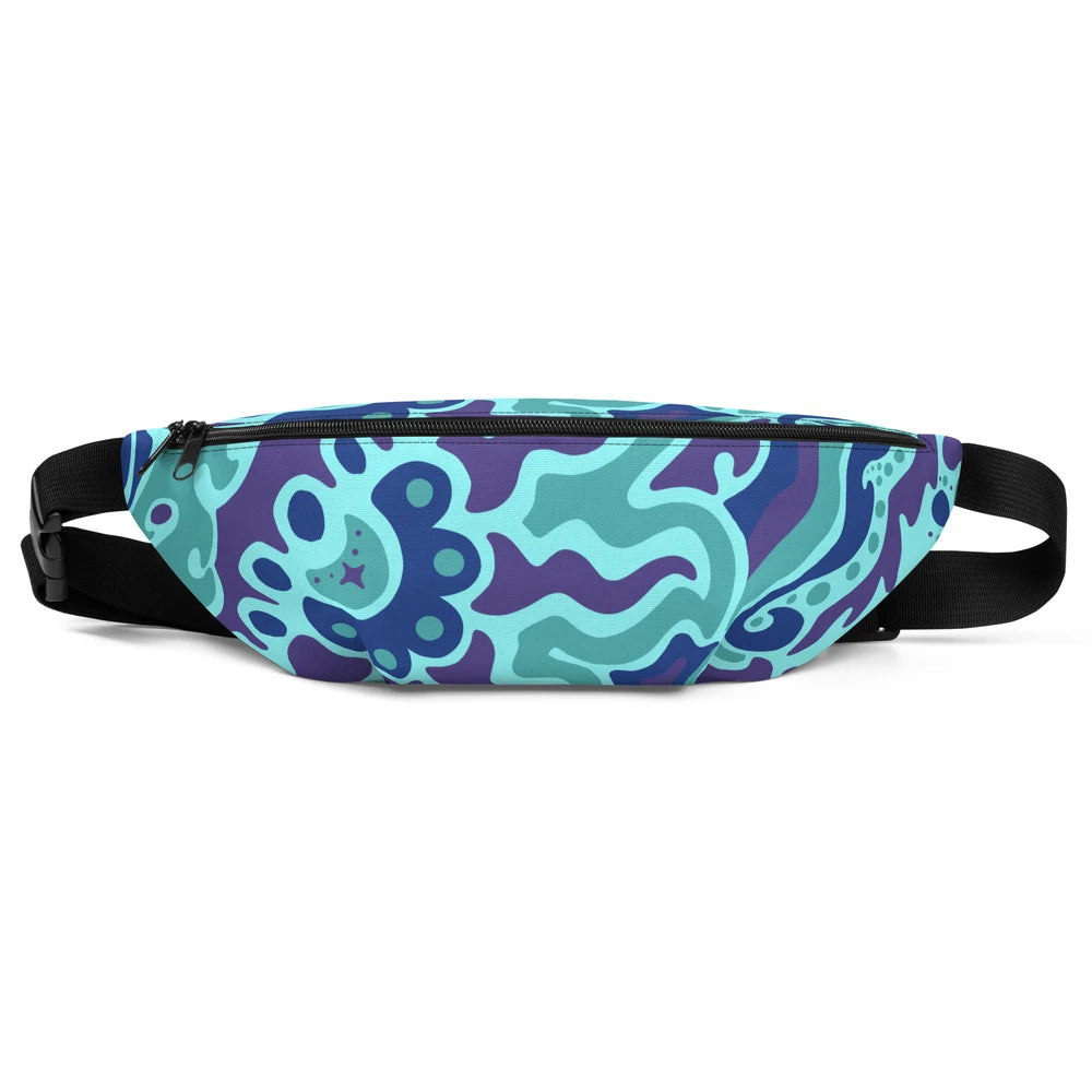 Psychedelic Maximalist All-Over Print Fanny Packs - Electric Bloom, S/M image