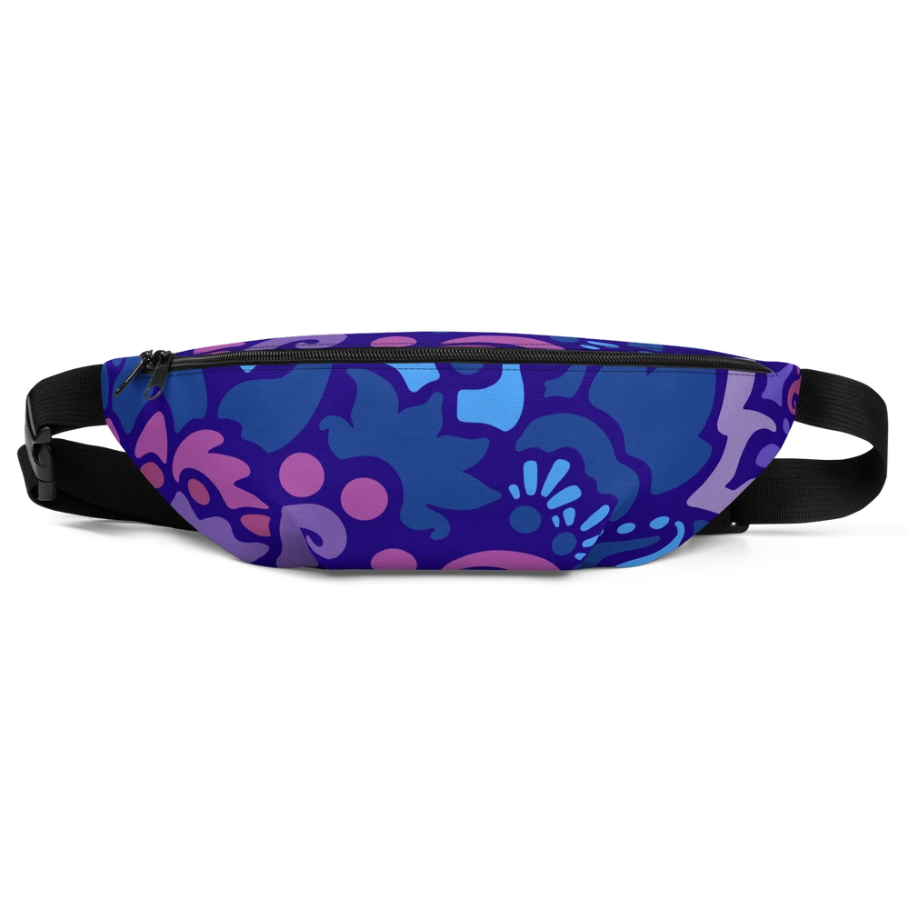 Psychedelic Maximalist All-Over Print Fanny Packs - Midnight Berry, S/M image