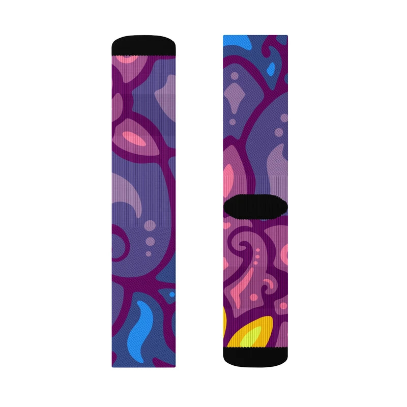 Psychedelic Maximalist Crew Socks - Cosmic Dawn, S image