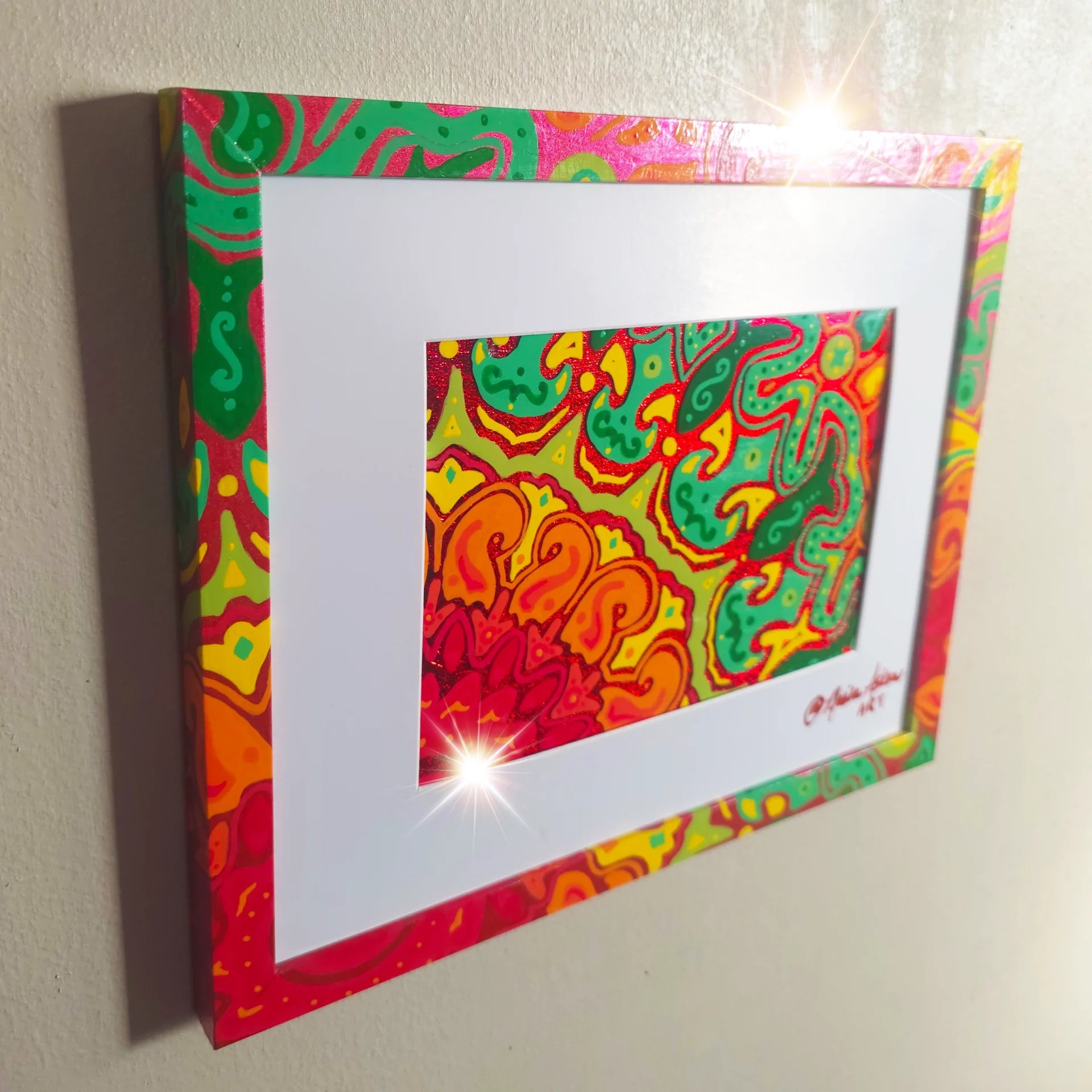 Maple Flare - Original Resin & Red Gold Leaf Art image 1