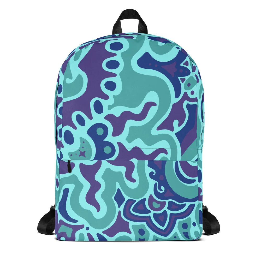 Psychedelic Maximalist All-Over Print Backpacks - Electric Bloom image