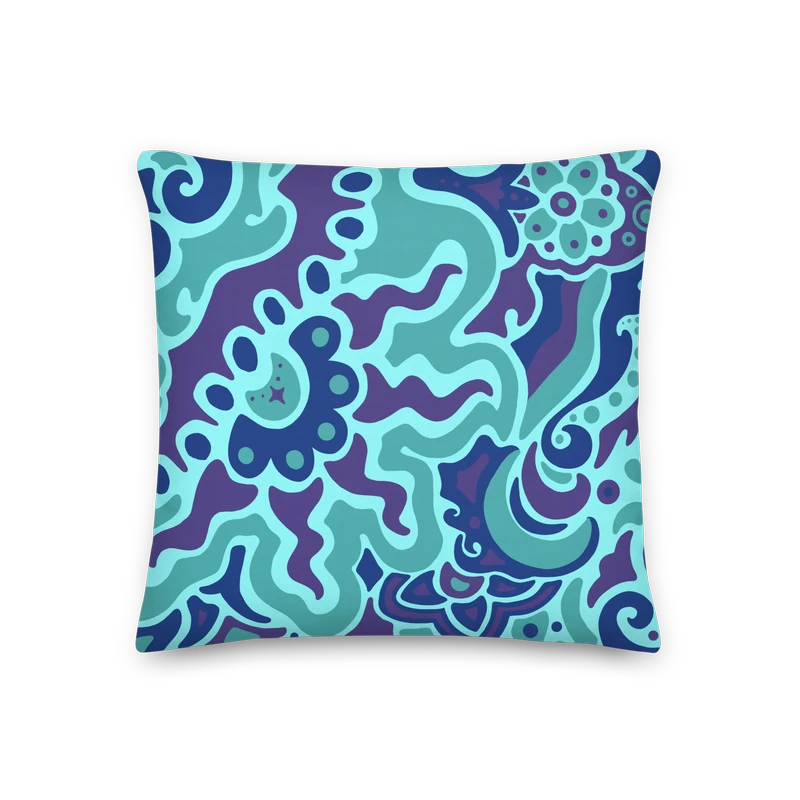 Psychedelic Maximalist Premium Throw Pillows