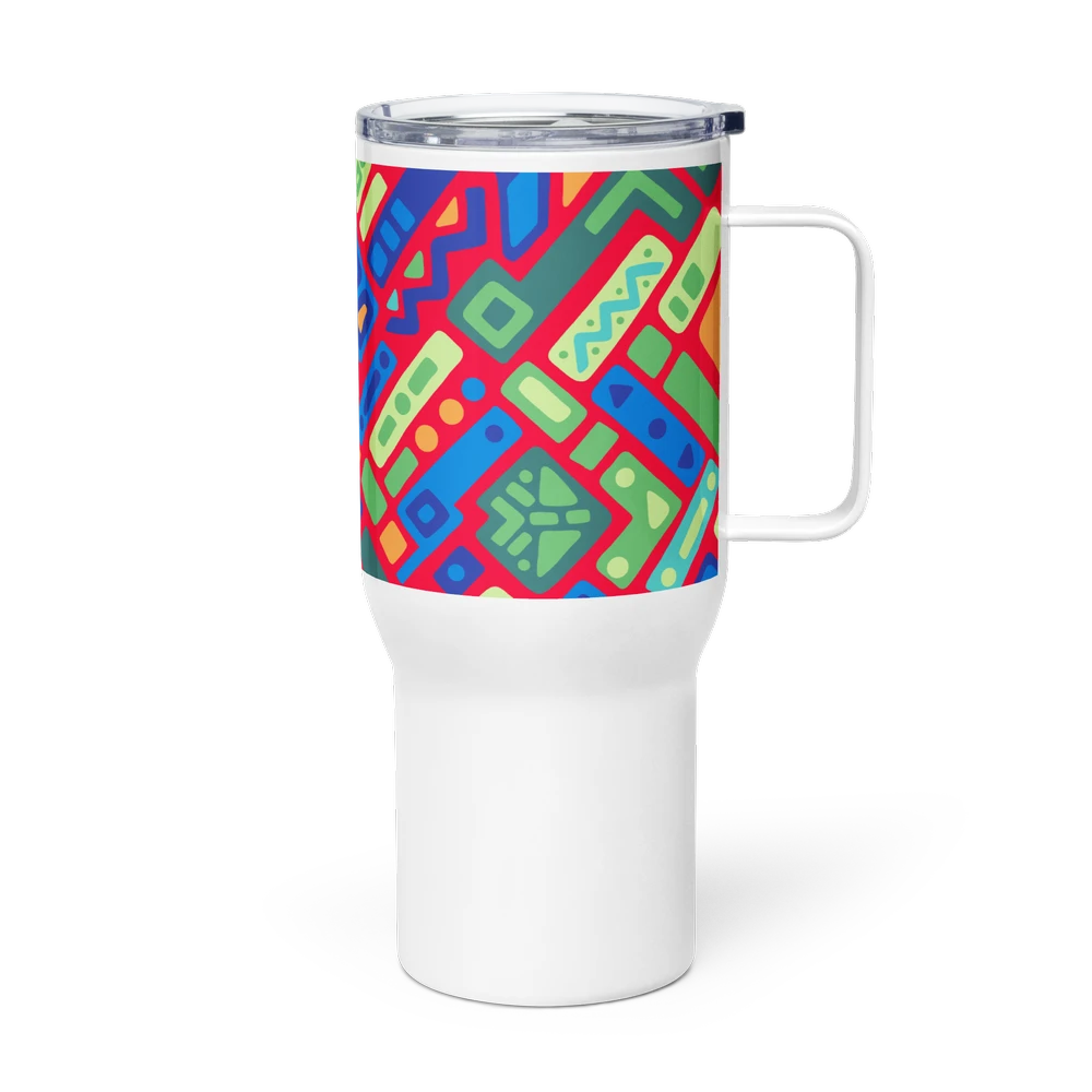 Psychedelic Maximalist Stainless Steel Travel Mugs - Reef Prism, 25 oz image