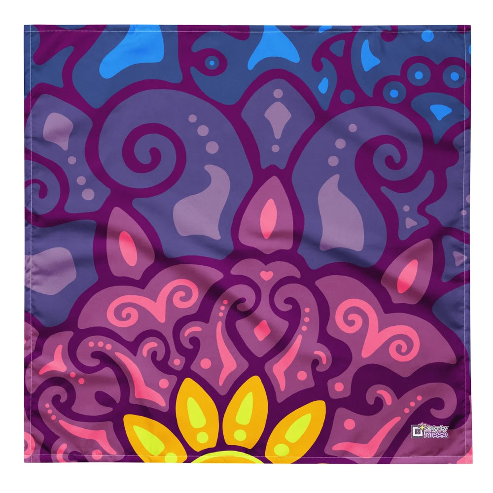 Psychedelic Maximalist All-Over Print Bandanas - Cosmic Dawn, L image