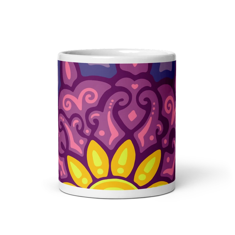 Psychedelic Maximalist Ceramic Coffee Mugs - Cosmic Dawn, 11 oz image