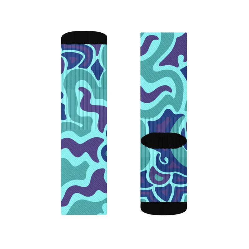 Psychedelic Maximalist Crew Socks - Electric Bloom, S image