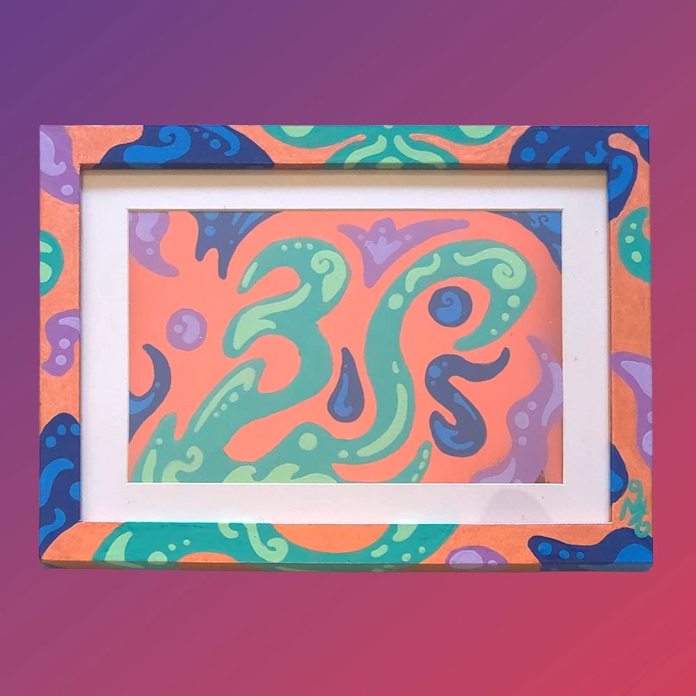 Tidal Dawn - Original Rose Gold Foil Art image 0