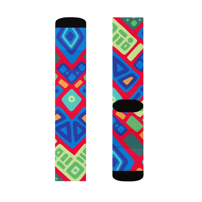 Psychedelic Maximalist Crew Socks - Reef Prism, S image