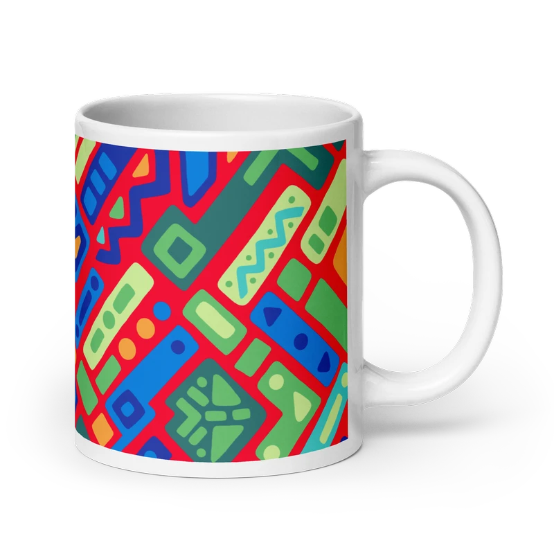 Psychedelic Maximalist Ceramic Coffee Mugs - Reef Prism, 20 oz image
