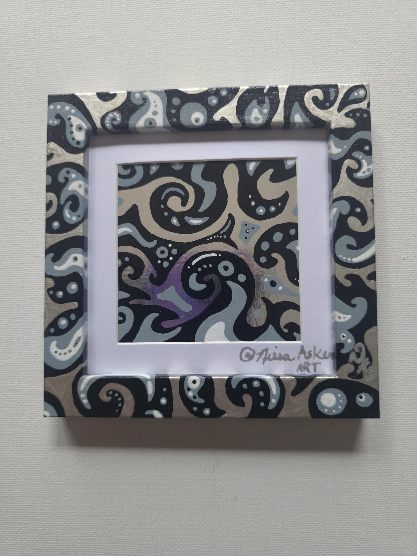 Silver Foil Abstract Framed Mini Art - Monochromattica